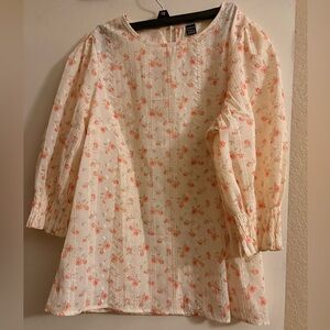 SHEIN Floral Blouse in Cream and Pink